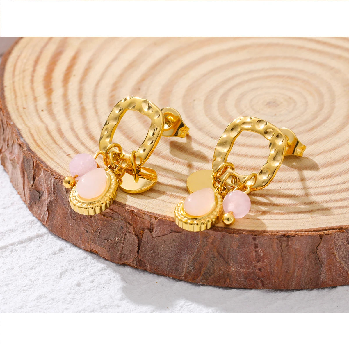 18K Gold Plated Drop Earrings With Charms 18K Gold Plated Drop Earrings With Charms